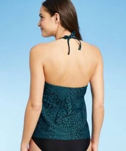 Best Pirce ✨ Women's High Neck Open Back Tankini Top - Kona Sol™ Black 🔔