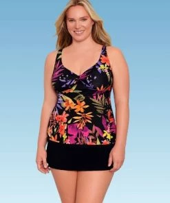 Top 10 🎁 Women's Slimming Control Twist-Front Tankini Top - Dreamsuit by Miracle Brands Black ❤️ -Swimsuits Official Site unnamed file 10083