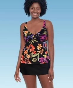 Top 10 🎁 Women's Slimming Control Twist-Front Tankini Top - Dreamsuit by Miracle Brands Black ❤️ -Swimsuits Official Site unnamed file 10087