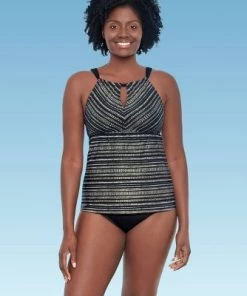 Top 10 🤩 Women's Slimming Control Keyhole High Neck Tankini Top - Dreamsuit by Miracle Brands Black Multi ✔️ -Swimsuits Official Site unnamed file 10096