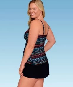 Hot Sale 🔔 Women's Slimming Control Seamed V-Neck Tankini Top - Dreamsuit by Miracle Brands Black 💯 -Swimsuits Official Site unnamed file 10113