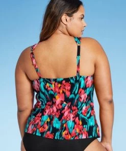 New ⭐ Women's Knot Halter Tankini Top - Aqua Green® Multi 😍 -Swimsuits Official Site unnamed file 10123