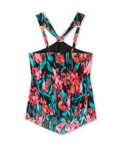 New ⭐ Women's Knot Halter Tankini Top - Aqua Green® Multi 😍 -Swimsuits Official Site unnamed file 10125