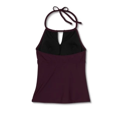 Best Sale 😍 Women's Post Mastectomy High Neck Tankini Top - Kona Sol™ Atlantic Burgundy 🔥 3 Best Sale 😍 Women's Post Mastectomy High Neck Tankini Top - Kona Sol™ Atlantic Burgundy 🔥