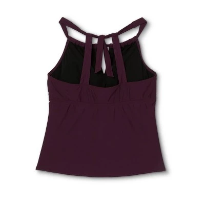 Best Sale 😍 Women's Post Mastectomy High Neck Tankini Top - Kona Sol™ Atlantic Burgundy 🔥 6 Best Sale 😍 Women's Post Mastectomy High Neck Tankini Top - Kona Sol™ Atlantic Burgundy 🔥 - Image 4