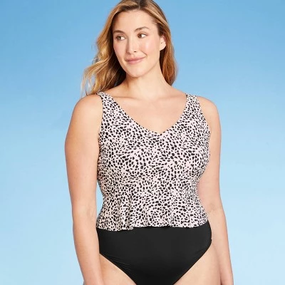 Best Sale ⌛ Women's Peplum Crop Tankini Top - Kona Sol™ Animal Print 🧨 4 Best Sale ⌛ Women's Peplum Crop Tankini Top - Kona Sol™ Animal Print 🧨 - Image 2