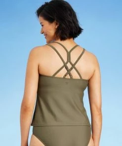 Brand new 👍 Women's Square Neck Tankini Top - All in Motion™ Olive Green 🛒