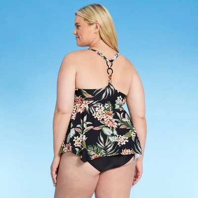 Cheapest π Women's Plus Size Plunge Racerback Sharkbite Tankini Top - Kona Sol™ Multi 3X π 3 Cheapest π Women's Plus Size Plunge Racerback Sharkbite Tankini Top - Kona Sol™ Multi 3X π
