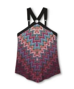 Top 10 💯 Women's High Neck Ring Tankini Top - Aqua Green® Black Multi 🌟 -Swimsuits Official Site unnamed file 10238