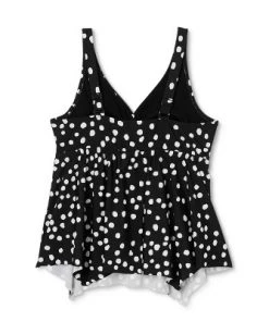 Outlet 🎁 Women's Plus Size V-Neck Sharkbite Tankini Top - Kona Sol™ Dot Print ⌛ -Swimsuits Official Site unnamed file 10264