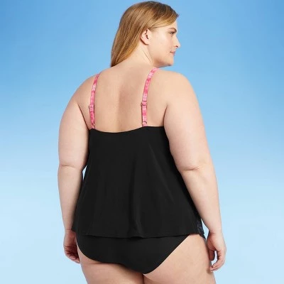 Discount ⌛ Women's Plus Size V-Neck Tankini Top - Aqua Green® Multi ✔️ 3 Discount ⌛ Women's Plus Size V-Neck Tankini Top - Aqua Green® Multi ✔️