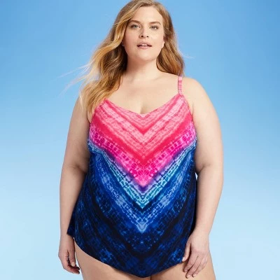 Discount ⌛ Women's Plus Size V-Neck Tankini Top - Aqua Green® Multi ✔️ 7 Discount ⌛ Women's Plus Size V-Neck Tankini Top - Aqua Green® Multi ✔️ - Image 5