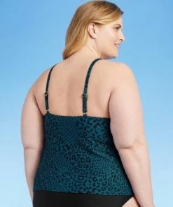 Outlet 👏 Women's Plus Size High Neck Tankini Top - Kona Sol™ Multi 👍