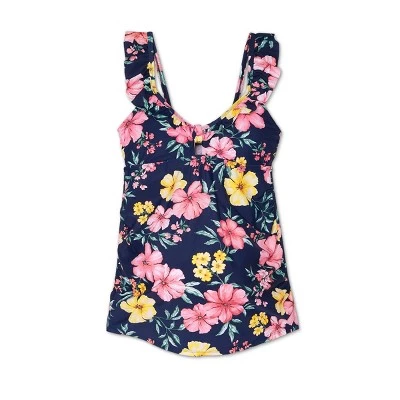 Hot Sale 👏 Maternity Floral Print Peephole Tankini Top - Isabel Maternity by Ingrid & Isabel™ Navy ✔️ 5 Hot Sale 👏 Maternity Floral Print Peephole Tankini Top - Isabel Maternity by Ingrid & Isabel™ Navy ✔️ - Image 3