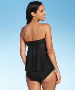 Cheapest 🔥 Maternity Crochet Bandeau Flyaway Tankini Top - Isabel Maternity by Ingrid & Isabel™ Black 🔥