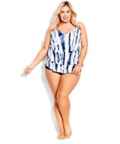 Cheapest 😀 AVENUE | Layered Tankini Top - navy stripe 🌟 -Swimsuits Official Site unnamed file 10367