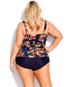 Outlet 😍 AVENUE | Nautical Print Tankini Top - navy leaf 🎁