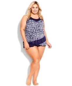 Brand new 🤩 AVENUE | Mesh Print Tankini Top - blue animal 🧨 -Swimsuits Official Site unnamed file 10402