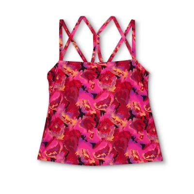 Best deal š Women's Plus Size Square Neck Tankini Top - All in Motion⢠Black & Pink Floral ā 4 Best deal š Women's Plus Size Square Neck Tankini Top - All in Motion⢠Black & Pink Floral ā - Image 2