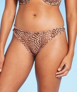 Hot Sale ✔️ Women's Ruffle High Leg Extra Cheeky Bikini Bottom - Shade & Shore™ Animal Print ⌛ -Swimsuits Official Site unnamed file 1041