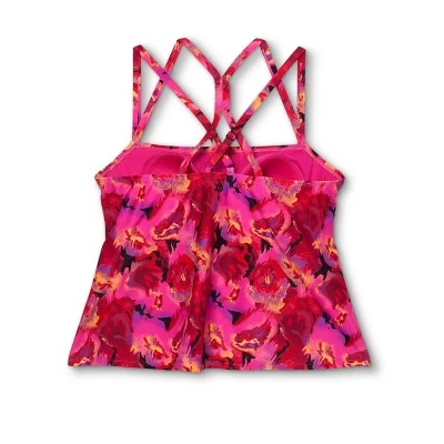 Best deal š Women's Plus Size Square Neck Tankini Top - All in Motion⢠Black & Pink Floral ā 5 Best deal š Women's Plus Size Square Neck Tankini Top - All in Motion⢠Black & Pink Floral ā - Image 3
