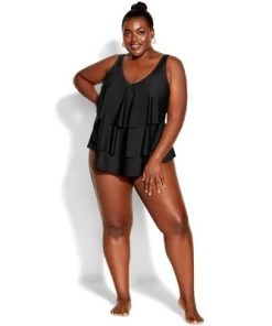 Hot Sale ✨ AVENUE | V Tiered Tankini Top - black 🔥 -Swimsuits Official Site unnamed file 10442