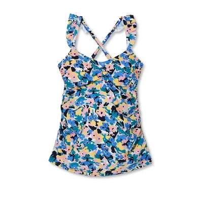 Wholesale ✔️ Scoop Neck Ruffle Strap Maternity Tankini Top - Isabel Maternity by Ingrid & Isabel™ Floral ⌛ 4 Wholesale ✔️ Scoop Neck Ruffle Strap Maternity Tankini Top - Isabel Maternity by Ingrid & Isabel™ Floral ⌛ - Image 2
