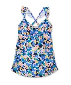 Budget 😀 Scoop Neck Ruffle Strap Maternity Tankini Top - Isabel Maternity by Ingrid & Isabel™ Floral 💯 -Swimsuits Official Site unnamed file 10479