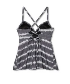 Budget 👏 Isabel Maternity By Ingrid & Isabel Maternity Tie-Dye Tie Back Tankini Top - Isabel Maternity by Ingrid & Isabel™ Dark Gray XL ✔️