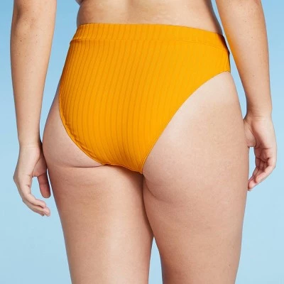 Cheap 😀 Juniors' Ribbed High Leg High Waist Bikini Bottom - Xhilaration™ Gold 🎉 6 Cheap 😀 Juniors' Ribbed High Leg High Waist Bikini Bottom - Xhilaration™ Gold 🎉 - Image 4