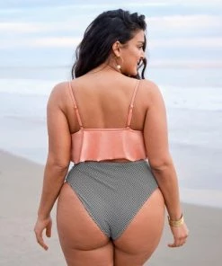Discount ๐ Women's Plus Size Bikini Set Swimsuit High Waisted Falbala Bathing Suit-Cupshe โ๏ธ