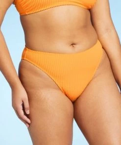 Wholesale 🧨 Juniors' Textured Terry Cheeky Mid-Rise Bikini Bottom - Xhilaration™ Hot Citrus Orange 😍 -Swimsuits Official Site unnamed file 1144