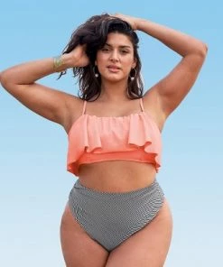 Discount 🛒 Women's Plus Size Bikini Set Swimsuit High Waisted Falbala Bathing Suit-Cupshe ✔️ -Swimsuits Official Site unnamed file 118