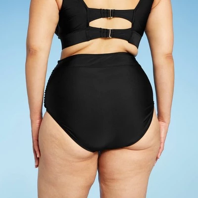 Coupon 🔥 Women's Plus Size High Waist Bikini Bottom - Kona Sol™ Black 🔔 3 Coupon 🔥 Women's Plus Size High Waist Bikini Bottom - Kona Sol™ Black 🔔