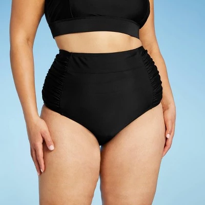 Coupon 🔥 Women's Plus Size High Waist Bikini Bottom - Kona Sol™ Black 🔔 7 Coupon 🔥 Women's Plus Size High Waist Bikini Bottom - Kona Sol™ Black 🔔 - Image 5