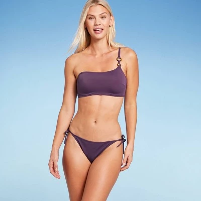 New ❤️ Women's Side-Tie Cheeky Bikini Bottom - Shade & Shore™ Dark Purple ⌛ 4 New ❤️ Women's Side-Tie Cheeky Bikini Bottom - Shade & Shore™ Dark Purple ⌛ - Image 2