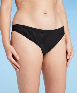 Cheapest 🎉 Women's Ribbed High Leg Extra Cheeky Bikini Bottom - Shade & Shore™ Black 🎉 -Swimsuits Official Site unnamed file 1274