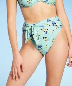 Deals 🎉 Women's High Cut Tie-Front Bikini Bottom - Sea Angel Green 🧨 -Swimsuits Official Site unnamed file 1292