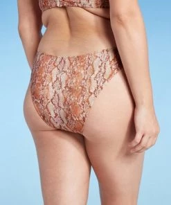 Wholesale 🌟 Women's High Leg Extra Cheeky Bikini Bottom - Shade & Shore™ Lurex Snake Print ❤️ -Swimsuits Official Site unnamed file 1308