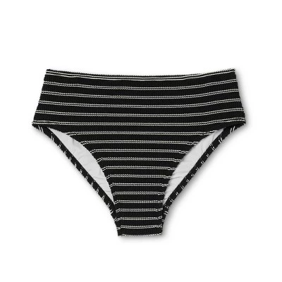Cheap 🎁 Women's Textured Pucker Mid-Rise Medium Coverage Bikini Bottom - Kona Sol™ Black 👏 7 Cheap 🎁 Women's Textured Pucker Mid-Rise Medium Coverage Bikini Bottom - Kona Sol™ Black 👏 - Image 5
