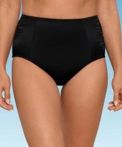Promo 🎁 Women's Slimming Control Shirred High Waist Bikini Bottom - Beach Betty by Miracle Brands Blue 🤩 -Swimsuits Official Site unnamed file 1592
