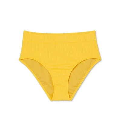 Buy 🛒 Women's Ribbed High Waist Bikini Bottom - All in Motion™ Golden Yellow 😀 7 Buy 🛒 Women's Ribbed High Waist Bikini Bottom - All in Motion™ Golden Yellow 😀 - Image 5