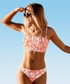 Discount 🌟 Women's Floral Bikini Sets Smocked Bandeau Low Waisted Two Piece Bathing Suit -Cupshe 👍 -Swimsuits Official Site unnamed file 17