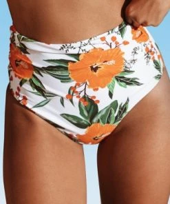 Best Sale ⌛ Women's High Waist Bikini Bottom Swimsuit Floral Shirring Bathing Suit-Cupshe 🎁 -Swimsuits Official Site unnamed file 1743