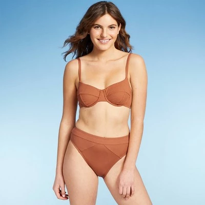 Coupon π Women's Seamed High Waist Bikini Bottom - Sea Angel Orange π 4 Coupon π Women's Seamed High Waist Bikini Bottom - Sea Angel Orange π - Image 2