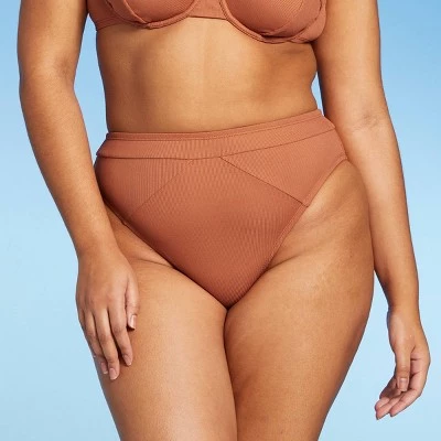 Coupon π Women's Seamed High Waist Bikini Bottom - Sea Angel Orange π 5 Coupon π Women's Seamed High Waist Bikini Bottom - Sea Angel Orange π - Image 3