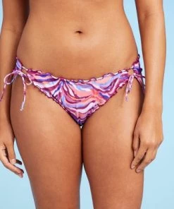 Cheap 😀 Women's Tie Detail High Leg Extra Cheeky Ruffle Bikini Bottom - Shade & Shore™ Multi Animal Print 😍 -Swimsuits Official Site unnamed file 1803