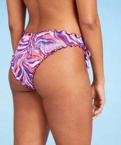 Cheap 😀 Women's Tie Detail High Leg Extra Cheeky Ruffle Bikini Bottom - Shade & Shore™ Multi Animal Print 😍 -Swimsuits Official Site unnamed file 1804