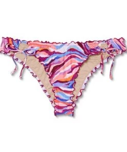 Cheap 😀 Women's Tie Detail High Leg Extra Cheeky Ruffle Bikini Bottom - Shade & Shore™ Multi Animal Print 😍 -Swimsuits Official Site unnamed file 1805