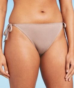 Coupon 👏 Women's Side-Tie Cheeky Bikini Bottom - Shade & Shore™ Light Mauve Lurex 🛒 -Swimsuits Official Site unnamed file 1858